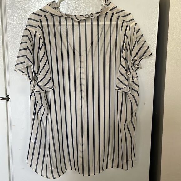 Lauren Ralph Lauren Black Label 2X Navy Striped Top - Picture 4 of 4